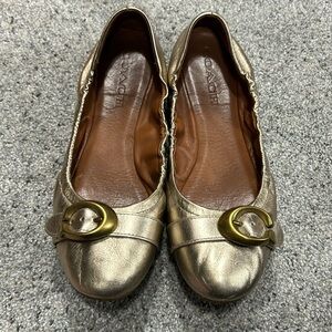 Women’s gold Coach ballet flats size 9